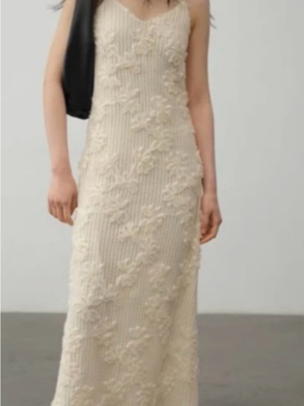 En Saison Reese Floral Applique open stitch maxi dress